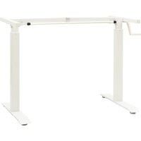 Manual Height Adjustable Standing Desk Frame Crank Riser White/Black vidaXL