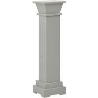 vidaXL Classic Square Pillar Plant Stand - Grey MDF Rack for Displaying Potted Plants and Flowers for Indoor and Outdoor Use