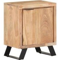 Solid Acacia Wood Bedside Cabinet with Live Edges Storage Nightstand vidaXL