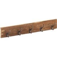 vidaXL Hall Hanger With 5 Hooks 100x2.5x15 cm Solid Reclaimed Wood, Brown