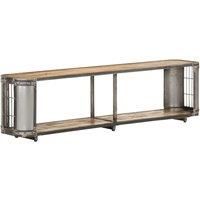 vidaXL Solid Mango Wood TV Cabinet - Industrial Style Wooden Stereo Cabinet with Open Compartment - Brown, 150x30x40cm