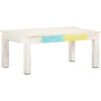 vidaXL Coffee Table White 110x60x45 cm Solid Mango Wood