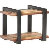 vidaXL Bedside Cabinet in Solid Reclaimed Wood - Handmade, Multi-Colour Finish, Sturdy Top and Bottom Shelf, Ideal for Bedroom or Living Room (50x40x40 cm)