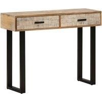 Console Table Storage Display Desk W/ 2 Drawers-Ivory White