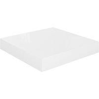 vidaXL High Gloss White Floating Wall Shelf - Quality Honeycomb MDF & Metal Frame - Versatile Display Rack for Home Decor - Easy Installation