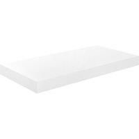 vidaXL High Gloss White Floating Wall Shelf, Durable MDF & Metal Rack, Invisible Mounting System, Modern Decor for Living Room, Bedroom, Office - 50x23x3.8 cm