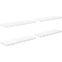 Floating Wall Shelves 4 pcs High Gloss White 80x23.5x3.8 cm MDF