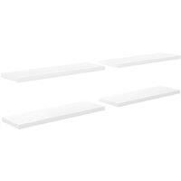 vidaXL 4 pcs Floating Wall Shelves, High Gloss White - Honeycomb MDF and Metal Frame, Invisible Mounting, 120x23.5x3.8 cm, Suitable for Living Room, Bedroom, Office.