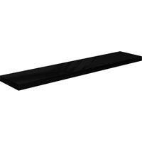 vidaXL Floating Wall Shelf- High Gloss Black, Made with Durable Metal Frame and Honeycomb MDF, Easy to Install with Invisible Mounting System
