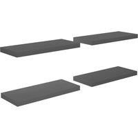 vidaXL Wall Shelves 4 pcs Glossy Grey 60x23.5x3.8 cm MDF