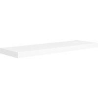 vidaXL Floating Wall Shelf – Decorative Display Shelf – Modern MDF and Metal Shelf – White Wall-Mounted Rack for Living Room, Bedroom, Office