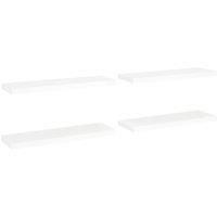 vidaXL Floating Wall Shelves 4 pcs in White - Modern, Durable Honeycomb MDF with Invisible Mounting System, 80x23.5x3.8 cm