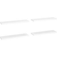 vidaXL Floating Wall Shelves - Set of 4 White Display Shelves - Modern Honeycomb MDF Metal Frame - Ideal for Home Office Decor