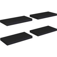 vidaXL Floating Wall Shelves, Set of 4, Black, Honeycomb MDF and Metal Frame, Stylish and Robust Design, Suitable for Home Decor