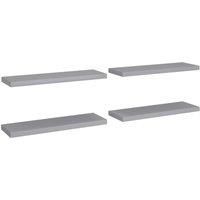 Vidaxl Floating Wall Shelves 4 Pcs Grey 80X23.5X3.8 Cm Mdf, Grey