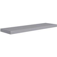 vidaXL Floating Wall Shelf in Smooth Grey Finish, 90cm Length, Durable MDF Material - Stylish Display Rack for Home and Office