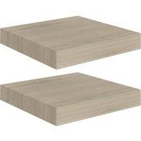 vidaXL Floating Wall Shelves, Set of 2, Stylish Oak Display Shelves, Durable Honeycomb MDF and Metal Frame, Ideal for Books, Ornaments and Collectibles