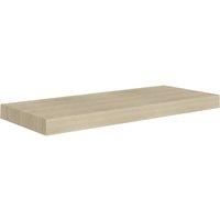vidaXL Floating Wall Shelf - Oak Finish, Honeycomb MDF & Metal Frame, Invisible Mounting System, For Living room/Bedroom/Office, Easy to Assemble