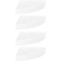 vidaXL Floating Corner Shelves – High Gloss White, Set of 4, Easy to Install Invisible Mounting, Durable MDF and Metal Build – Modern Design for Living Room, Bedroom, Office