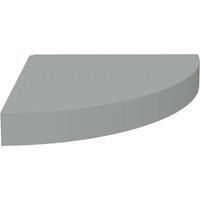 vidaXL Floating Corner Shelf Grey 25x25x3.8 cm - Modern Display and Storage Solution for Living Room, Bedroom, Office