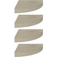 Floating Corner Shelves 4 pcs Oak 25x25x3.8 cm MDF