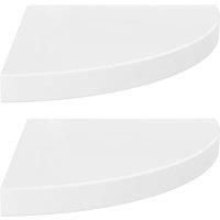 Vidaxl Floating Corner Shelves 2 Pcs High Gloss White 35X35X3 8 Cm Mdf