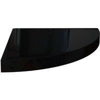 vidaXL Floating Corner Shelf High Gloss Black 35x35x3.8 cm MDF