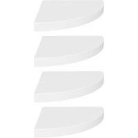 vidaXL 4x Floating Corner Shelves White MDF Display Unit Bookcase Shelving