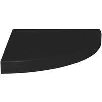 vidaXL Modern Floating Corner Shelf Wall Display for Living Room, Bedroom, Office - Black 35x35x3.8 cm Honeycomb MDF and Metal