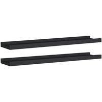 vidaXL Picture Frame Ledge Shelves 2 pcs Black 60x9x3 cm MDF LSO UK