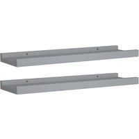 vidaXL Wall-Mounted Picture Frame Ledge Shelves - Grey MDF - 40x9x3 cm - Durable Display Ledges for Decorations and Picture Frames