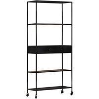 Book Cabinet Bookshelf Book Stand Bookcase Rough Mango Wood and Iron vidaXL