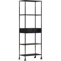 Book Cabinet Bookshelf Book Stand Bookcase Rough Mango Wood and Iron vidaXL
