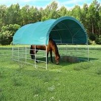vidaXL Livestock Tent Removable Sheep House Outdoor Pavilion Structure Cattle Protection Canopy Animal Barn Shed Shelter Gazebo PVC Green