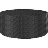 Tea Table Black Poly Rattan Garden Outdoor Coffee Desk Patio Balcony vidaXL