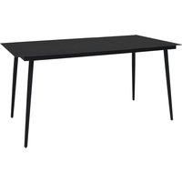 Garden Dining Table Black Steel & Glass Outdoor Dinner Desk Multi Sizes vidaXL