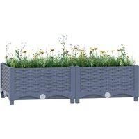 Raised Bed Polypropylene Garden Planter Pot Planting Box Flower Pot vidaXL