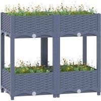 Raised Bed Polypropylene Garden Planter Pot Planting Box Flower Pot vidaXL