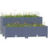 Raised Bed Polypropylene Garden Planter Pot Planting Box Flower Pot vidaXL