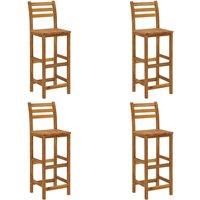 2/4/6/8x Solid Acacia Wood Bar Stools Dining Seating Furniture Kitchen vidaXL