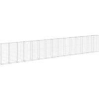 Vidaxl Gabion Wall With Covers Galvanised Steel 900X30X150 Cm
