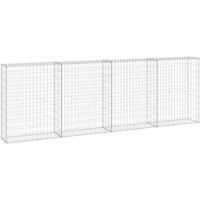 Vidaxl Gabion Wall With Covers Galvanised Steel 300X30X100 Cm