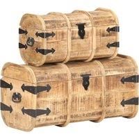 vidaXL Storage Chests 2 Pieces Solid Mango Wood
