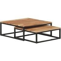 Nesting Coffee Tables Wooden Accent Couch Table Nestin Table 2 pcs vidaXL