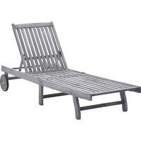 Sun Lounger Outdoor Sunbed Lounge Bed Garden Day Bed Solid Acacia Wood vidaXL