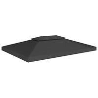 VidaXL 2-Tier Gazebo Top Cover 310 g/m 4x3 m Black