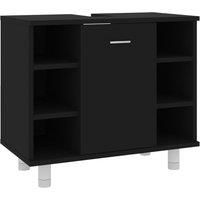 Vidaxl Bathroom Cabinet Black 60X32X53 5 Cm Engineered Wood