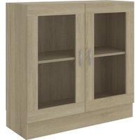 vidaXL Vitrine Cabinet Sonoma Oak 82.5x30.5x80 cm Engineered Wood