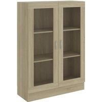 Vitrine Cabinet Book Stand Rack Cupboard Highboard Engineered Wood vidaXL