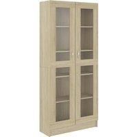 Vidaxl Vitrine Cabinet Sonoma Oak 82 5X30 5X185 5 Cm Engineered Wood